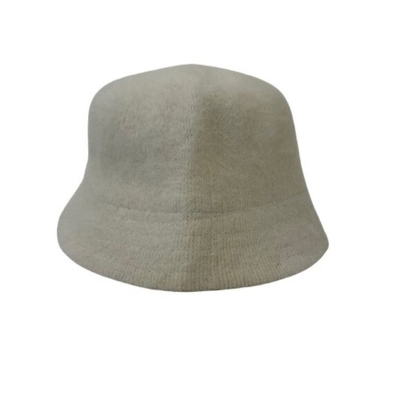 Angora and Wool Blend Fuzzy Ivory Bucket Hat Cloche Retro - Picture 1 of 8